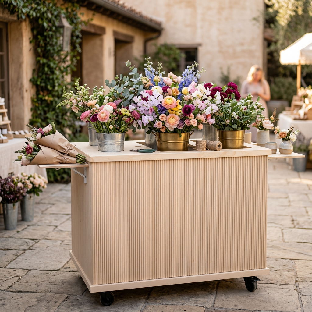 Custom flower cart for florists, bloom bars, and floral pop-ups