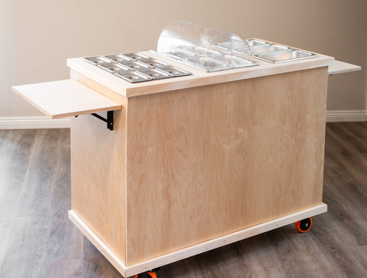 Foldable Charcuterie Cart - Wooden Mobile Event Cart